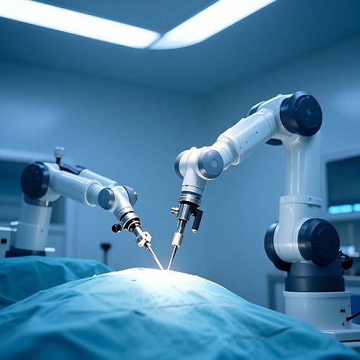 Robotic Arm Performing Futuristic Surgery