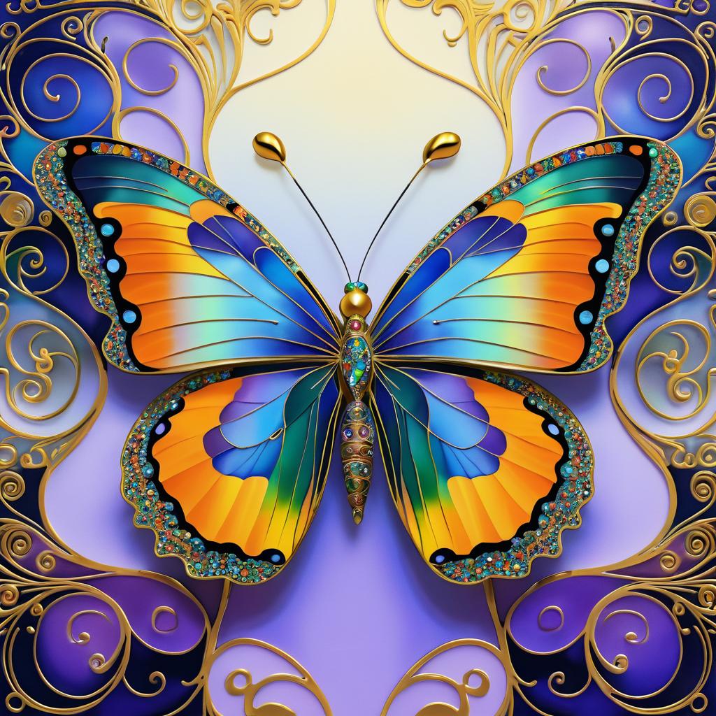 Iridescent Butterfly with Modern Flair