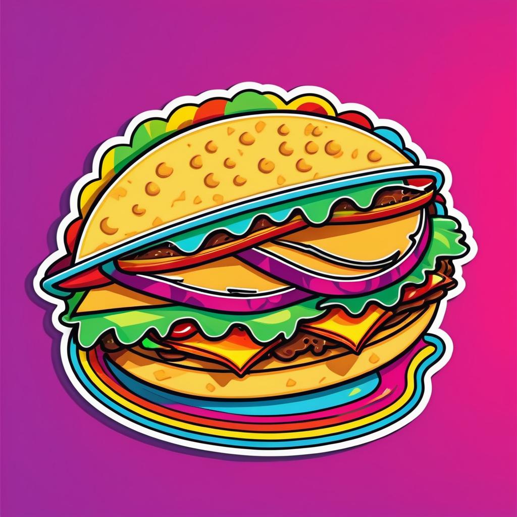 Vibrant Taco Pop Art Sticker Design