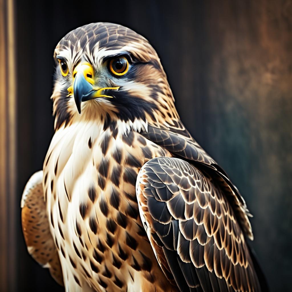 Majestic Falcon Portrait in Vintage Style