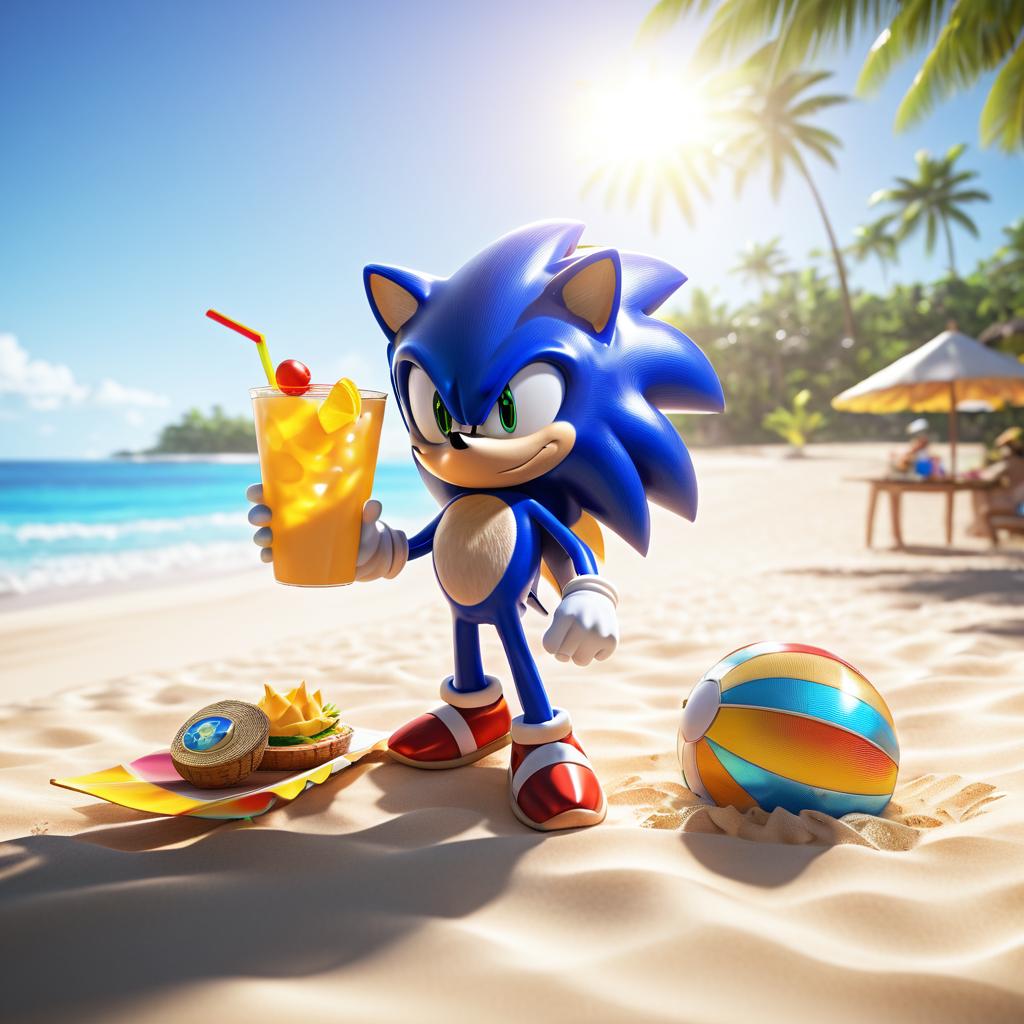 Sonic's Epic Hawaiian Beach Bash Scene