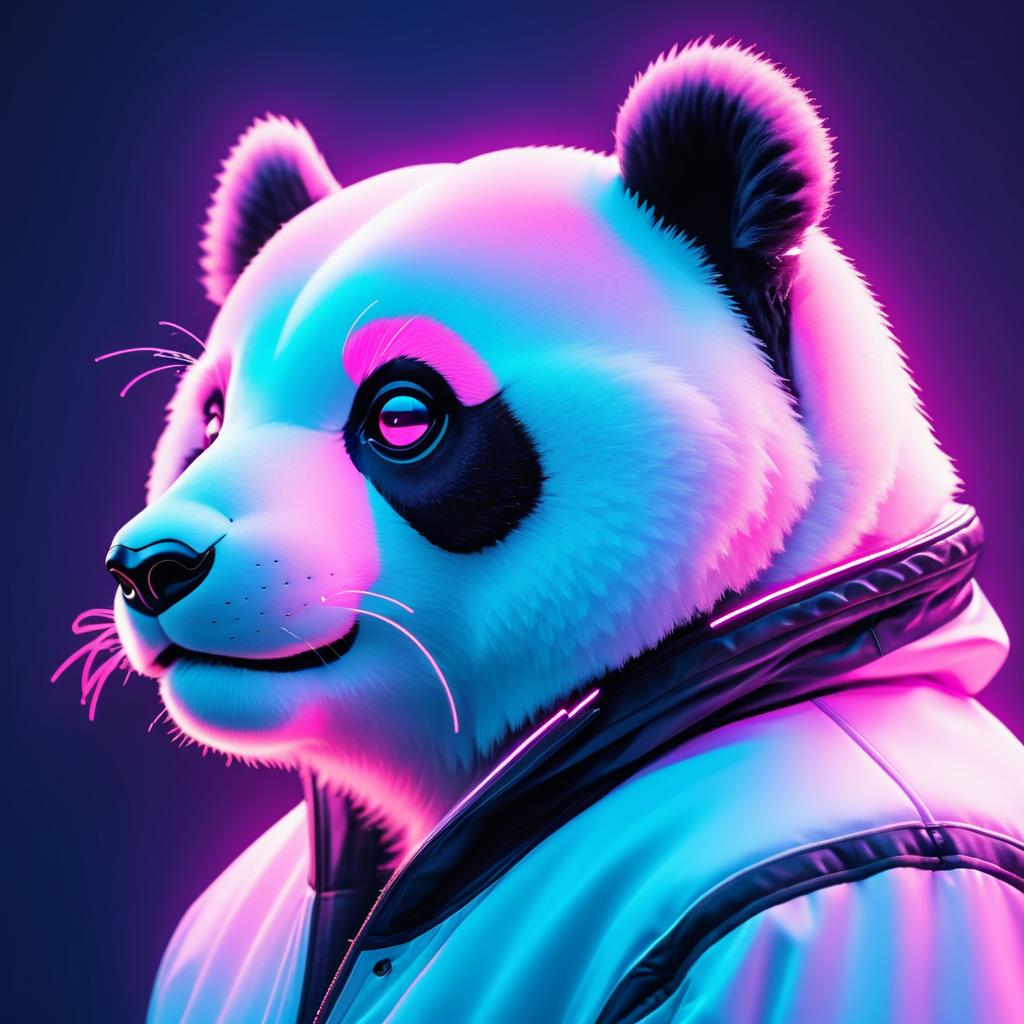 Retro Light-Colored Panda Profile Photo