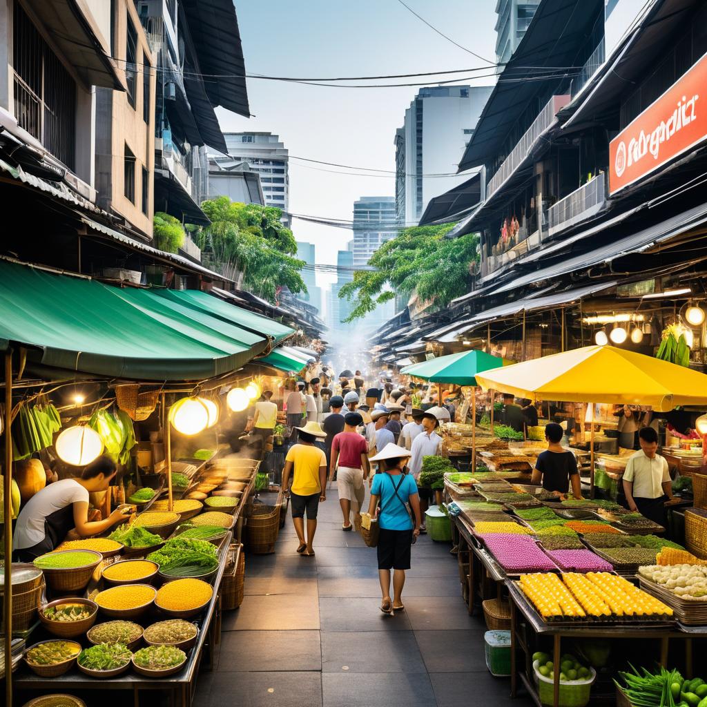 Bustling Bangkok Market in Stunning Detail