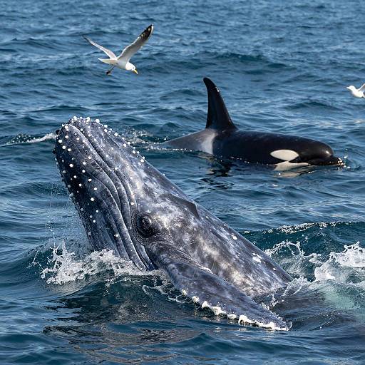 Hyperrealistic Canuck Whale and Orcas