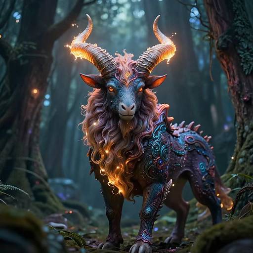 Horny Mythical Creature in Mystical Forest