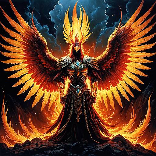 Fiery Phoenix Humanization with Armor