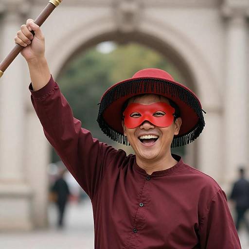 Excited Man in Vibrant Attire