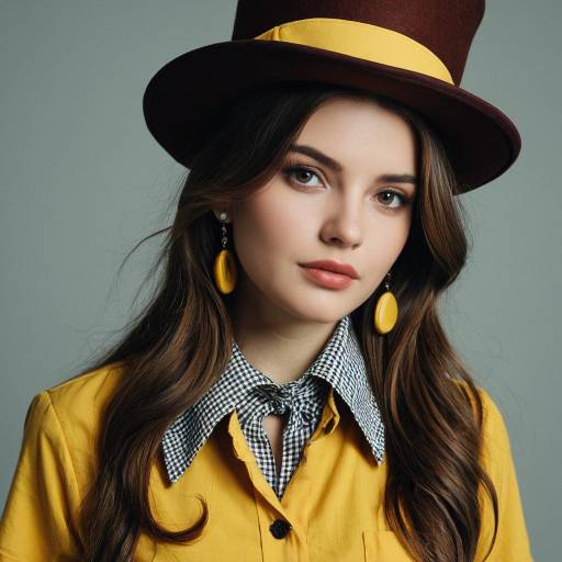 Young Woman in Yellow Hat and Shirt