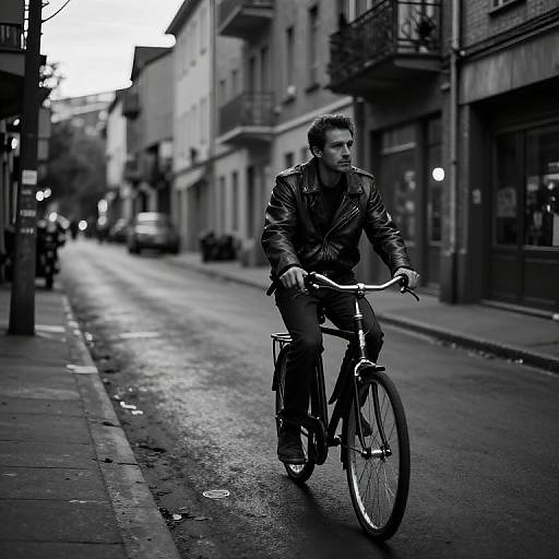 Gritty Urban Cyclist at Dusk