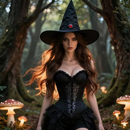 Enchanting Witch in Mystic Forest