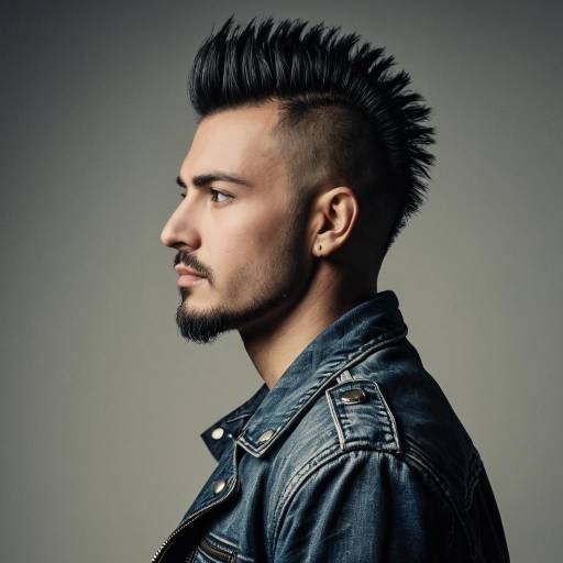 Stylish Biker Portrait with Mohawk Hairstyle
