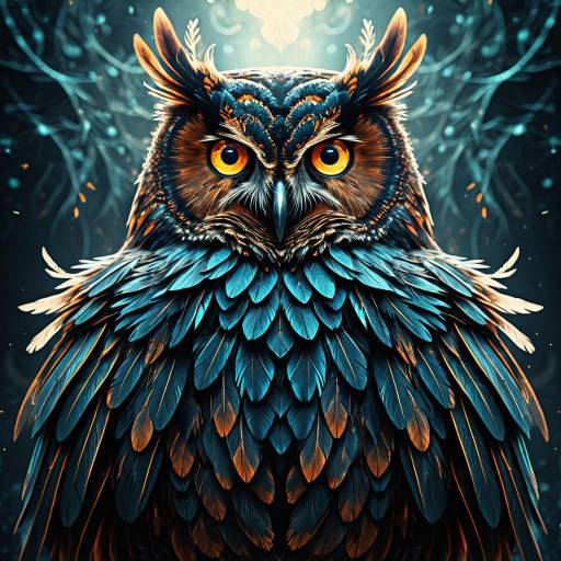 Enchanted Owl with Fractal Feathers