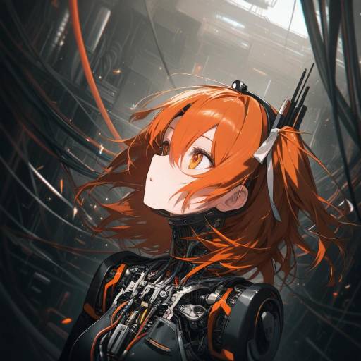 Futuristic Android Girl with Mechanical Features