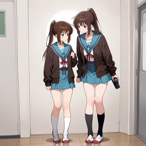 Genderswap Kyonko in Kita High School Uniform