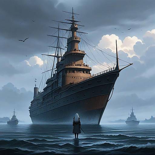 Misty Seas: Solo Warrior on Ship