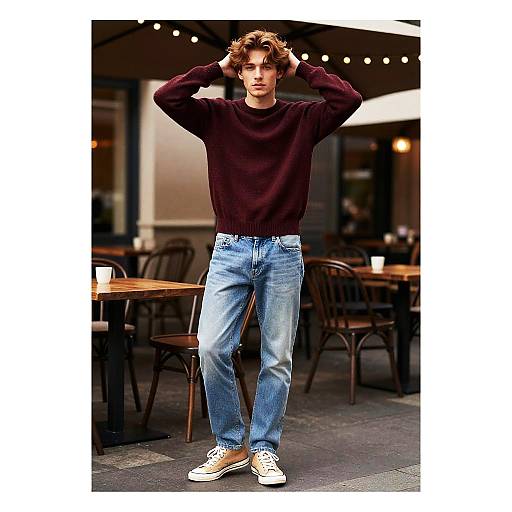 Editorial Fashion Portrait at Rustic Café