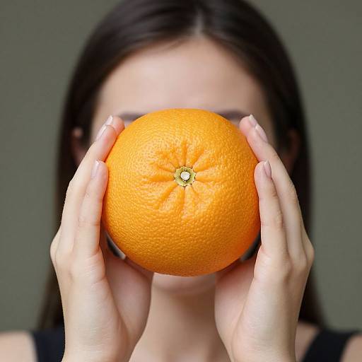 Woman Holding Orange Citrus Fruit