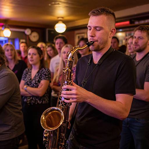 Neon Irish Pub Saxophone Player