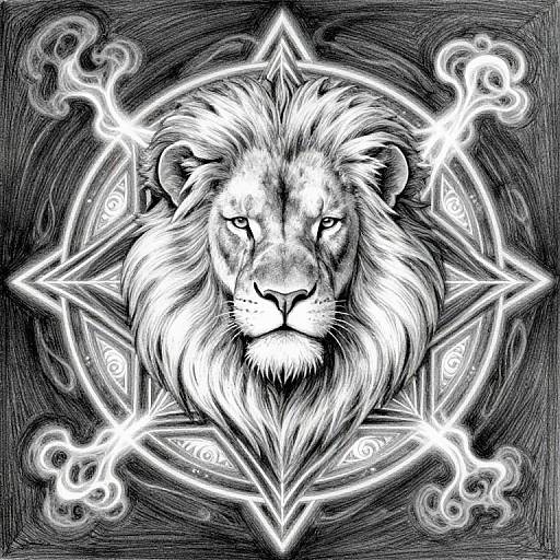 Trippy Leo Mandala Pencil Art