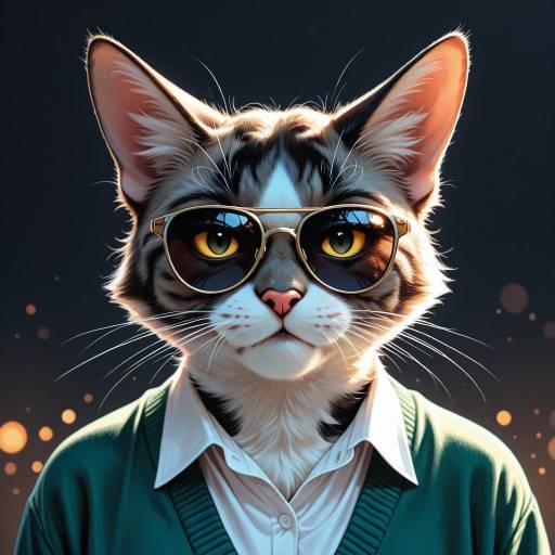 Realistic Cat Portrait in Stylish Attire Realistic Cat Portrait in Stylish Attire