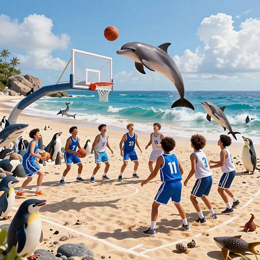 Epic Dolphin vs Shark Basketball Showdown