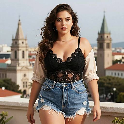 Curvy Heroine in Urban Cityscape