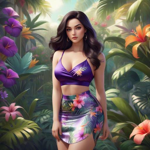 Confident Character in Tropical Oasis Confident Character in Tropical Oasis