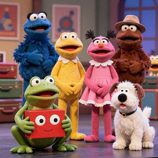 Vibrant Muppet Characters on Stage