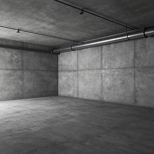 Minimalistic Industrial Underground Room