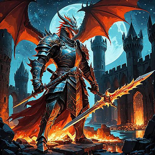 Enburg Dragon Knight with Flaming Greatsword