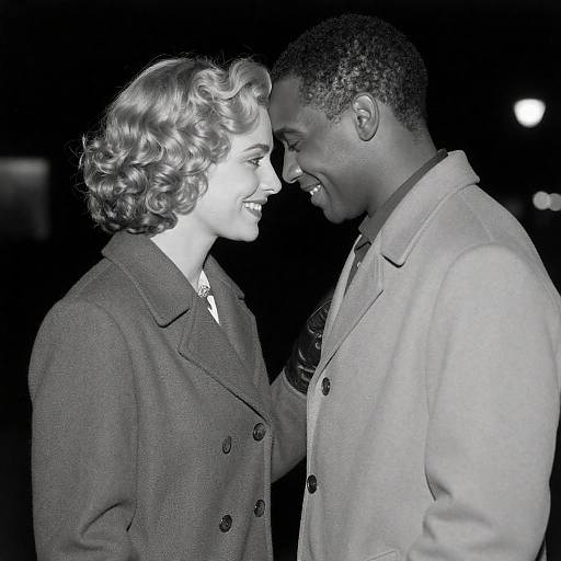 Black-and-White Romantic Couple Portrait