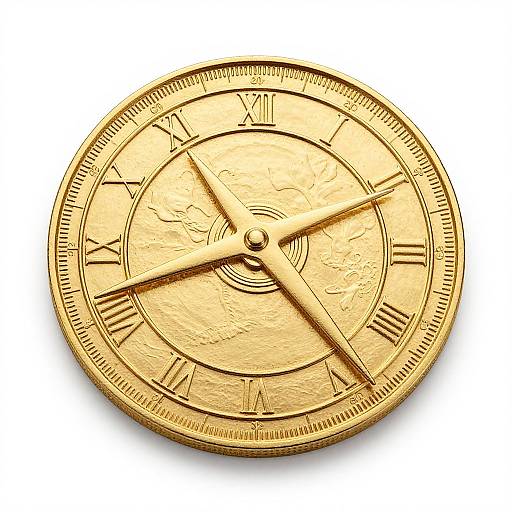 Intricate 24K Gold Franklin Mint Sundial