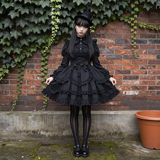Gothic Elegance: A Young Woman's Portrait