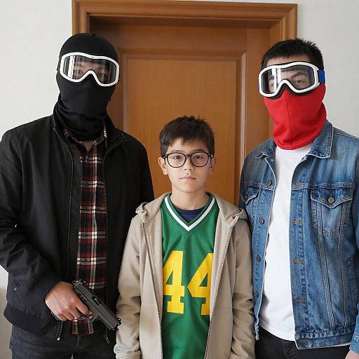 Intriguing Indoor Scene with Three Figures