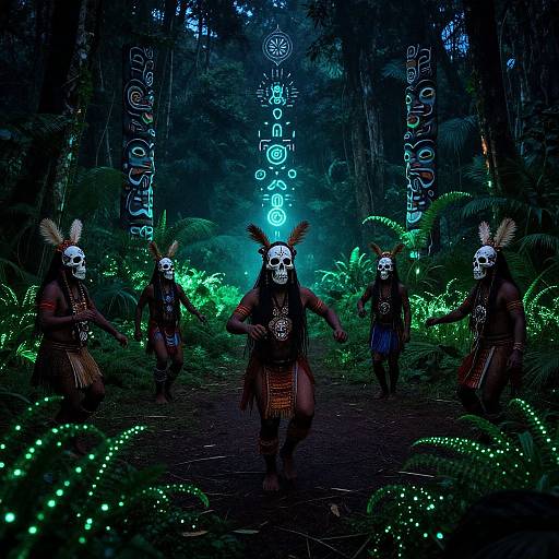 Chamanic Tribal Ceremony in Jungle