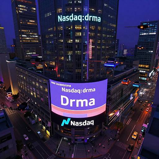 Cyberpunk City with Nasdaq DRMA Towers