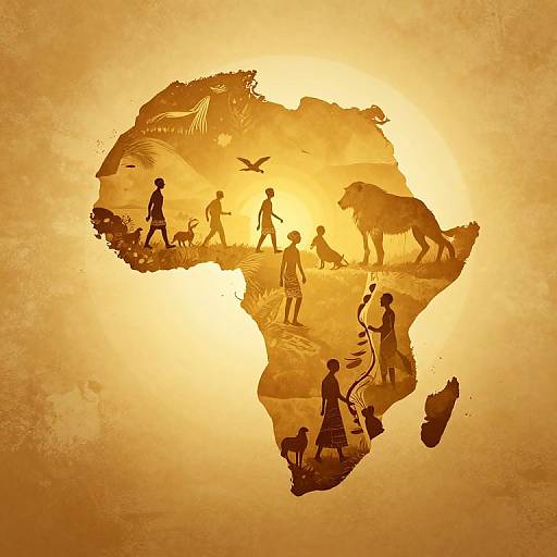 Golden African Silhouette Logo