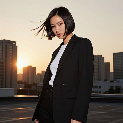 Confident Woman with Sleek Hairstyle