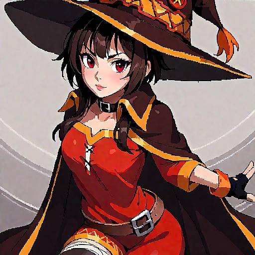 Megumin Pixel Witch in Red Dress
