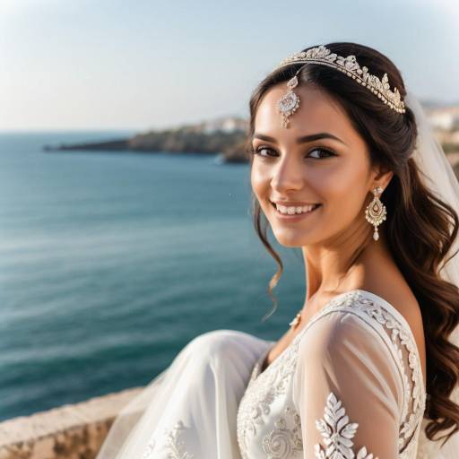 Elegant Middle Eastern Bride by the Sea
