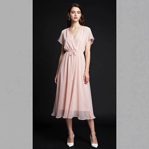 Elegant Woman in Pale Pink Dress