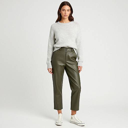 Casual Chic Woman in Olive Pants
