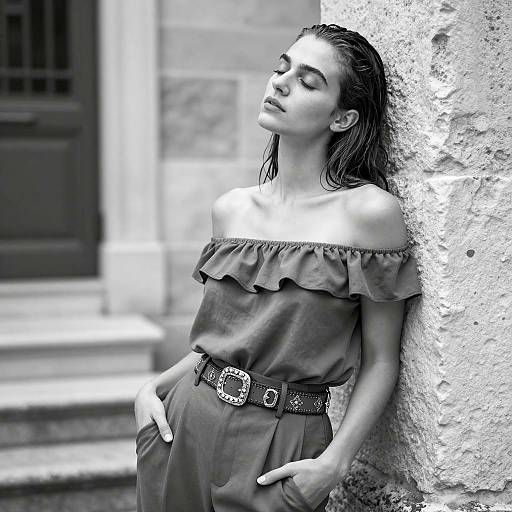 Moody Black-and-White Portrait of Elegance