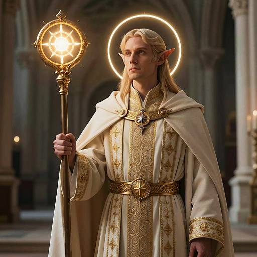 Noble Half-Elf Cleric Portrait