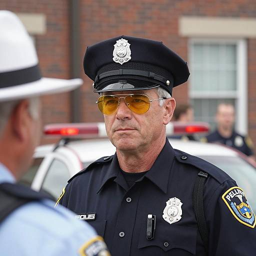 Middle-Aged Police Officer in Uniform