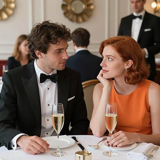 Elegant Dining: A Romantic Moment Captured