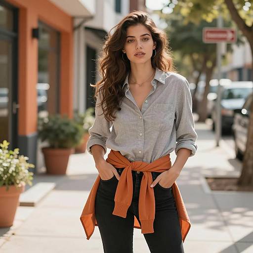 Young Woman in Casual Urban Outfit