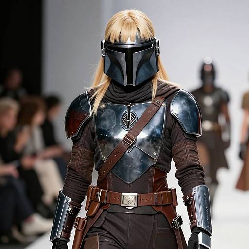 High-Fashion Blonde Mandalorian Portrait