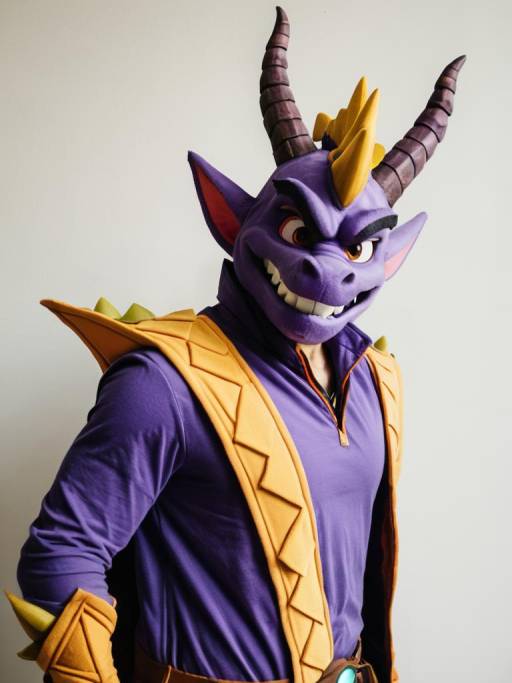 Man in Spyro Skylanders Cosplay Costume