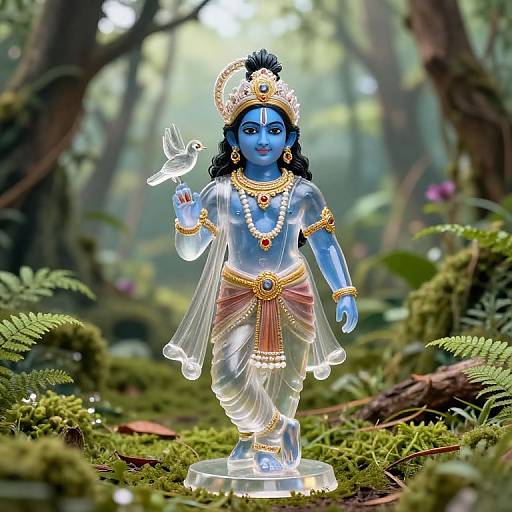 Transparent Krishna in Ancient Jungle